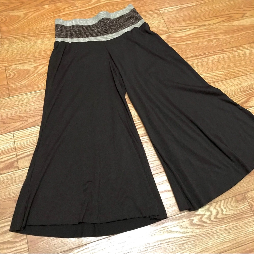 F21 Palazzo/Extra Wide Leg Capri Pants in Brown S